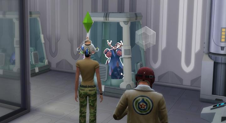 The Sims 4 StrangerVille - The player Sim scans for spores to help make a vaccine