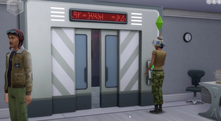 The Sims 4 Using the Keycard to Open Lab Door at the Secret Lab