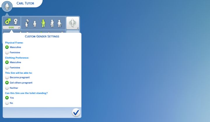 How to change Sim's gender