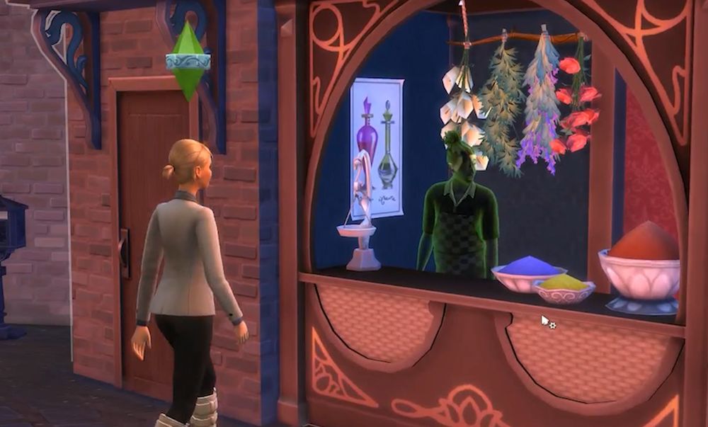 A ghost shop in The Sims 4 Realm of Magic