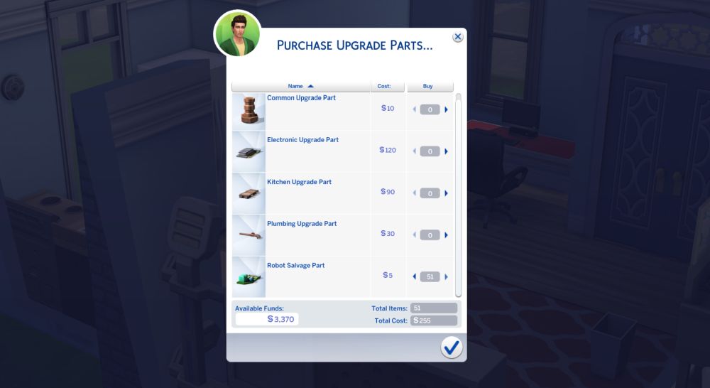 You need robot salvage parts to craft robots in The Sims 4