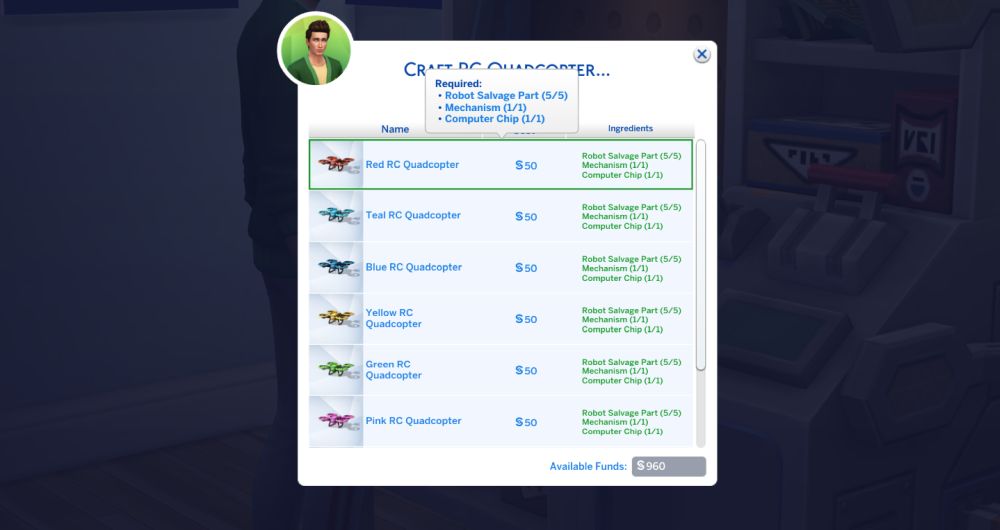 Quadcopters in The Sims 4 Discover University, made with the Robotics Skill that comes with the Expansion