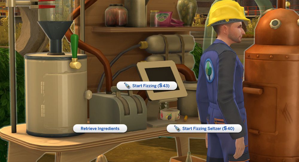 At level 3 juice fizzing, your Sim can make seltzer.
