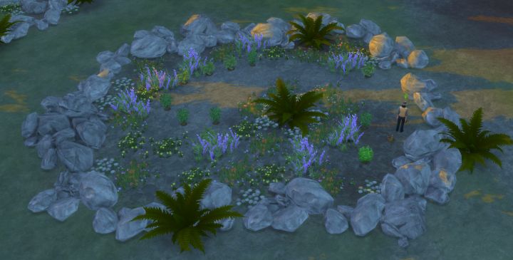 Sims 4 Outdoor Retreat - the Hermit's hidden area has Morel Mushrooms