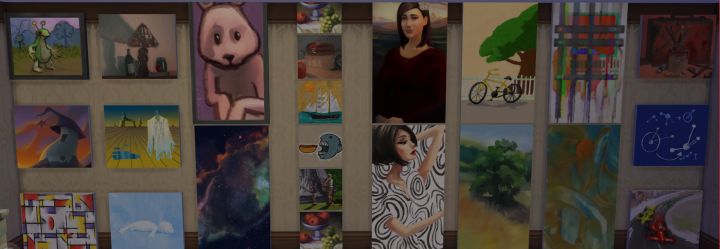 The Sims 4 Painting - a lot of different paintings from the game