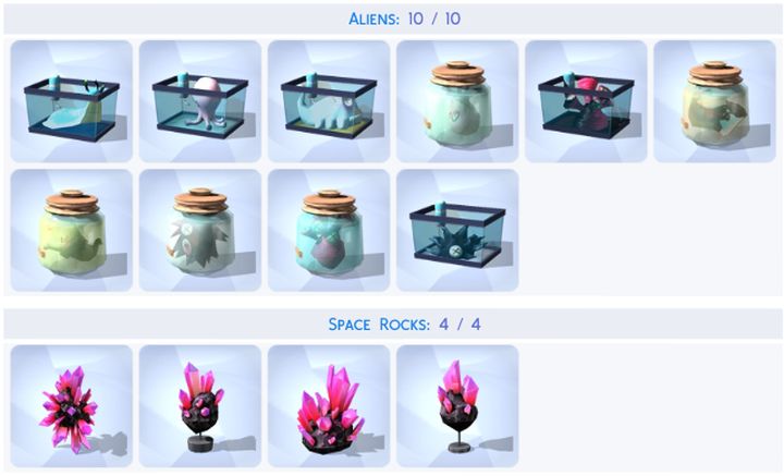 The Sims 4 Rocket Science allows you to complete Alien and Space Rock Collections