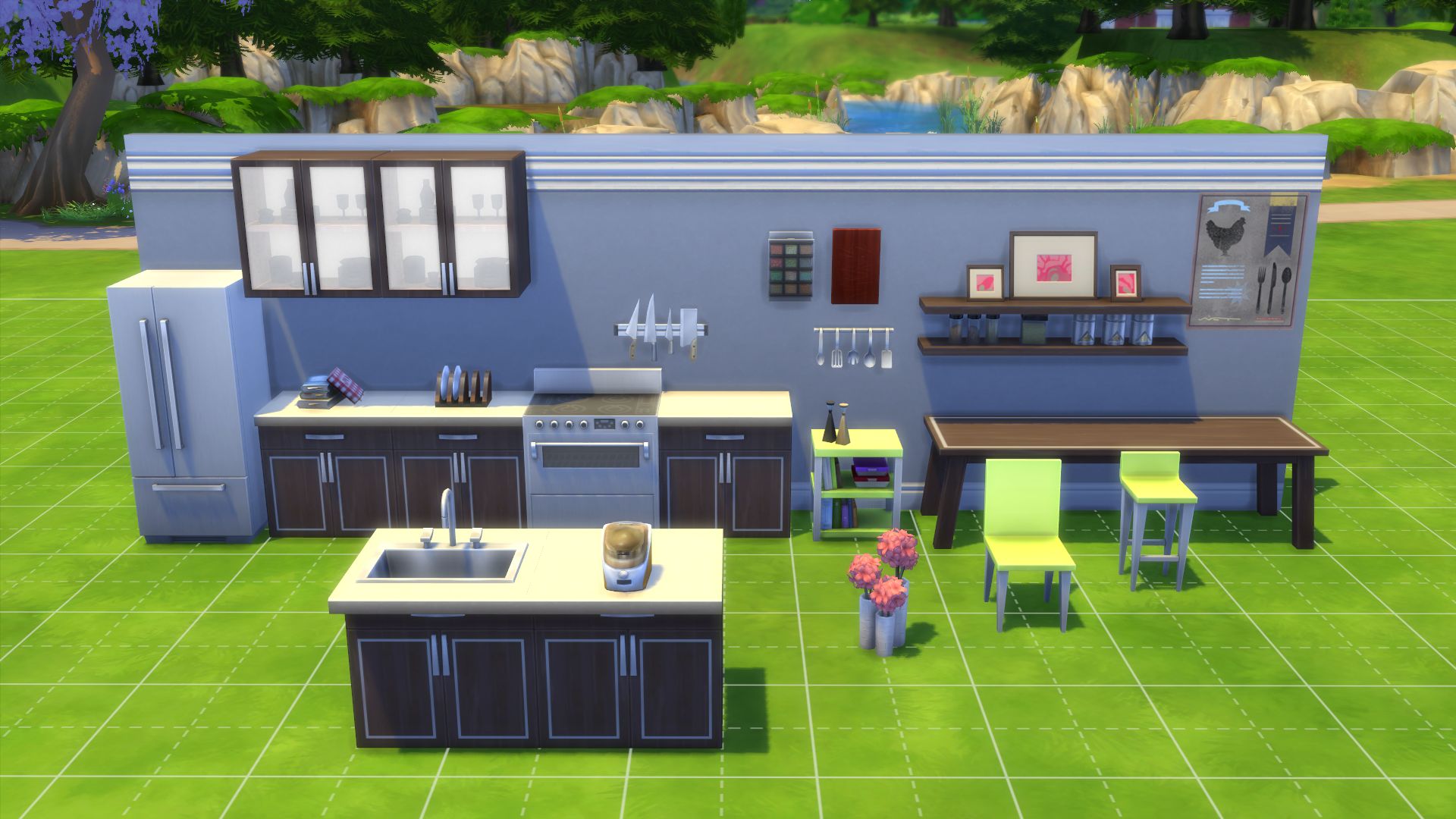 I built a house with a cool kitchen in the Sims 4 using only the Cool  Kitchen stuff pack. Thoughts? : r/TheSimsBuilding