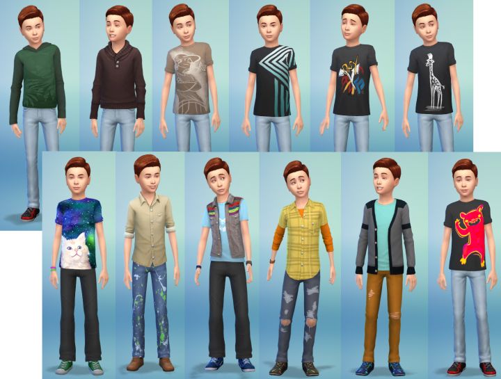 The Sims 4 Kids Room Stuff - new boy clothing