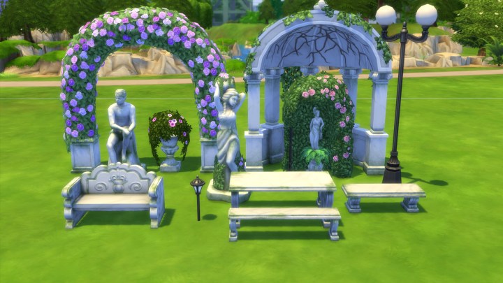 Furniture in Romantic Garden for Sims 4