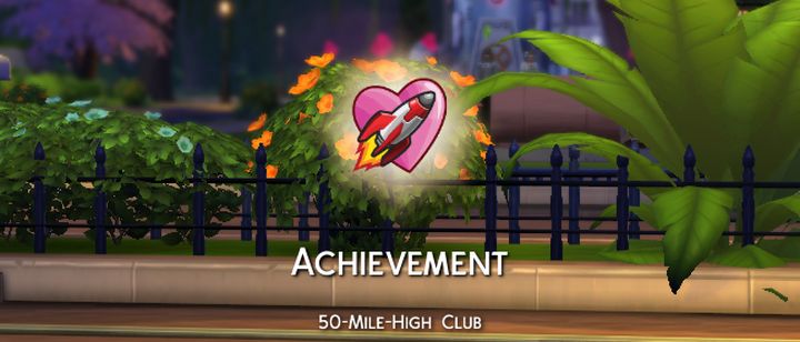 The Sims 4: The 50 Mile High Club Achievement for Woohooing in a Rocket Ship