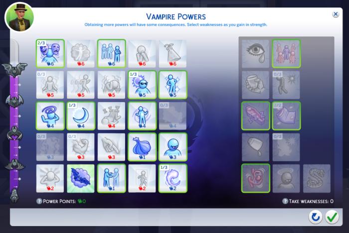 Vampire Cheats for Sims 4