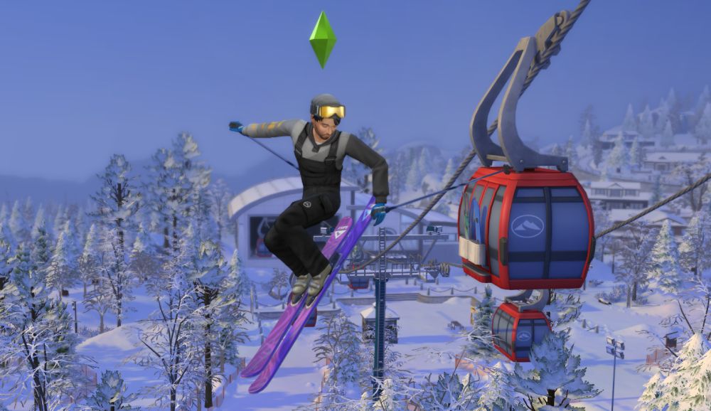Skiing in The Sims 4 Snowy Escape