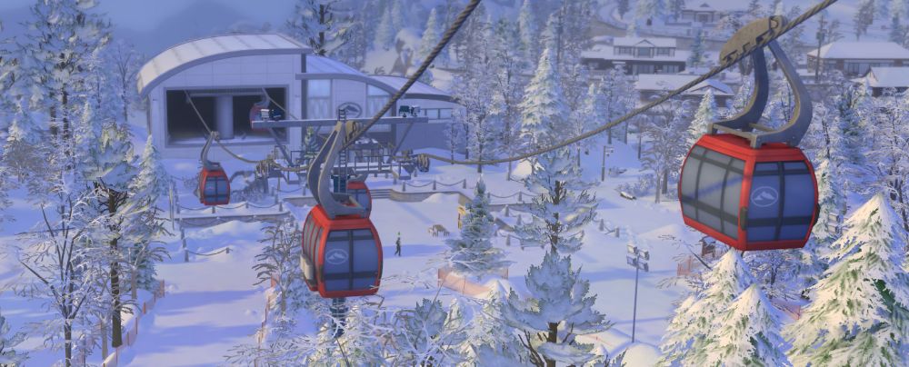 using ski lifts in snowy escape