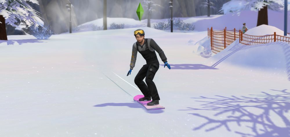 Snowboarding in The Sims 4 Snowy Escape